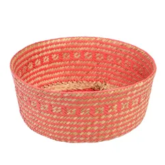 small seagrass basket - coral small seagrass basket - coral