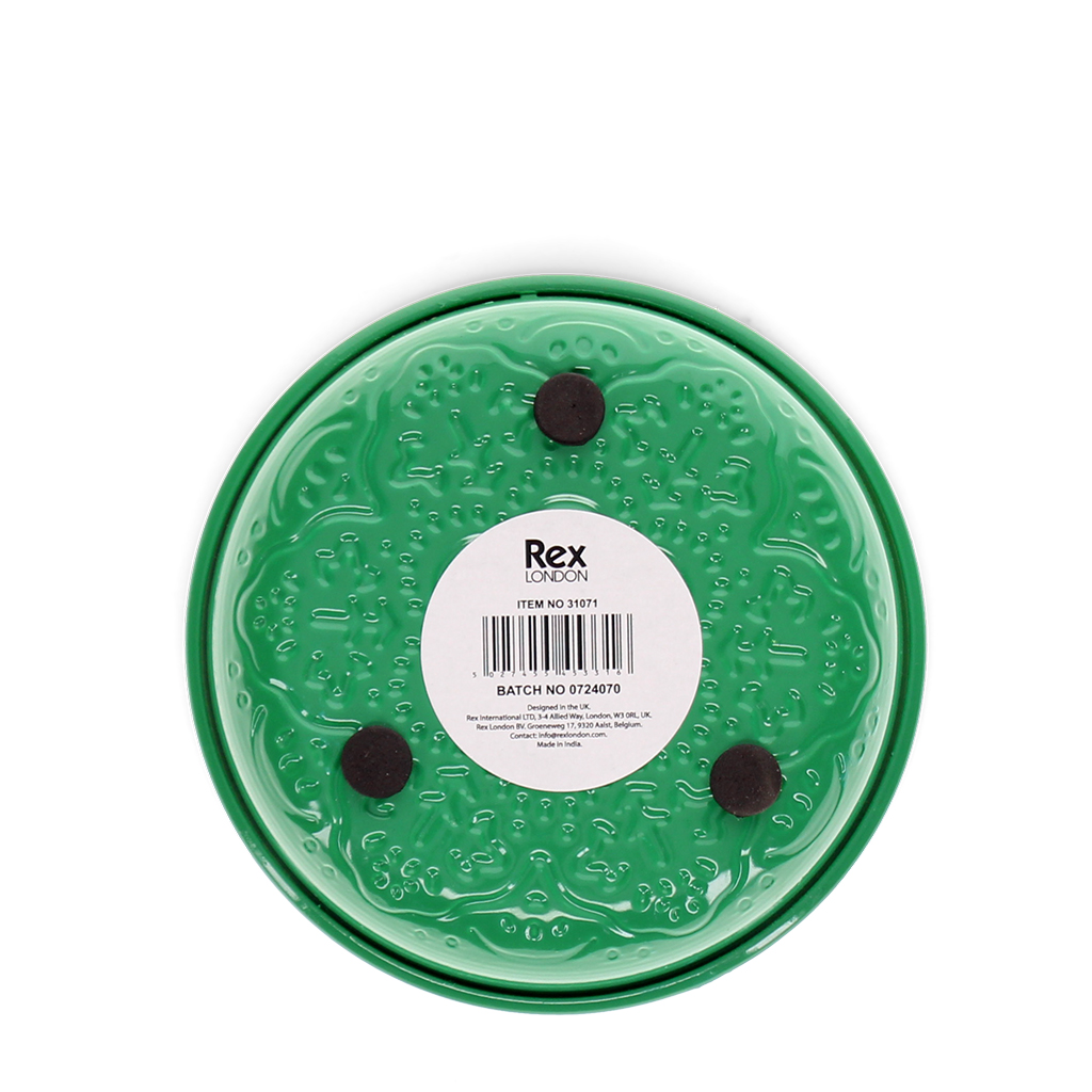 enamel trinket dish (10cm) - dark green
