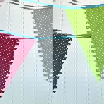 spotty washable cotton bunting (8 metres)