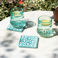 dessous de verre en céramique (lot de 2) - turquoise