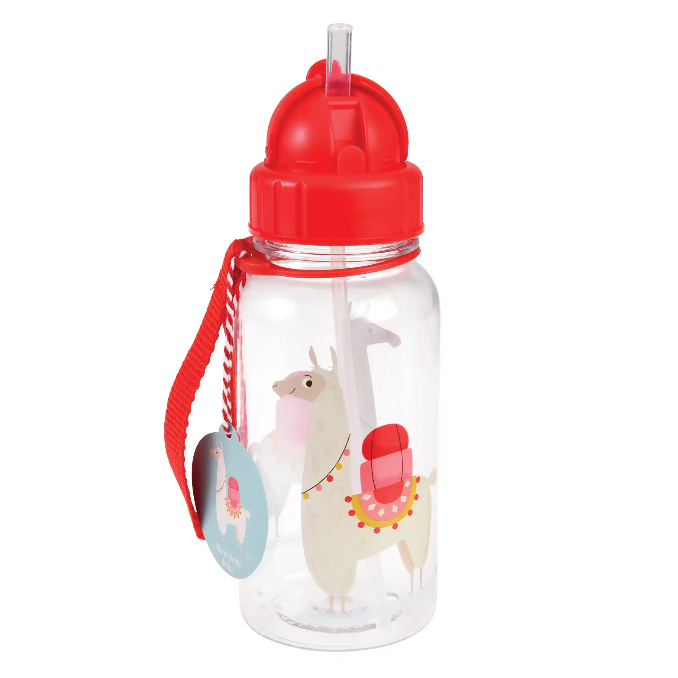 children's water bottle with straw 500ml - llama