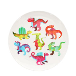 children's melamine plate - baby dinos