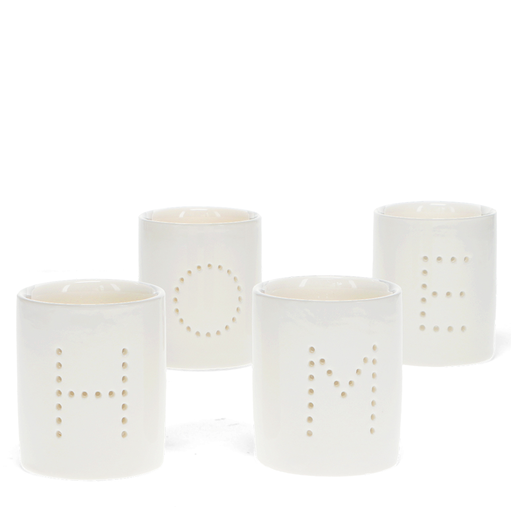 teelichthalter aus glänzender keramik (4-er set) - home
