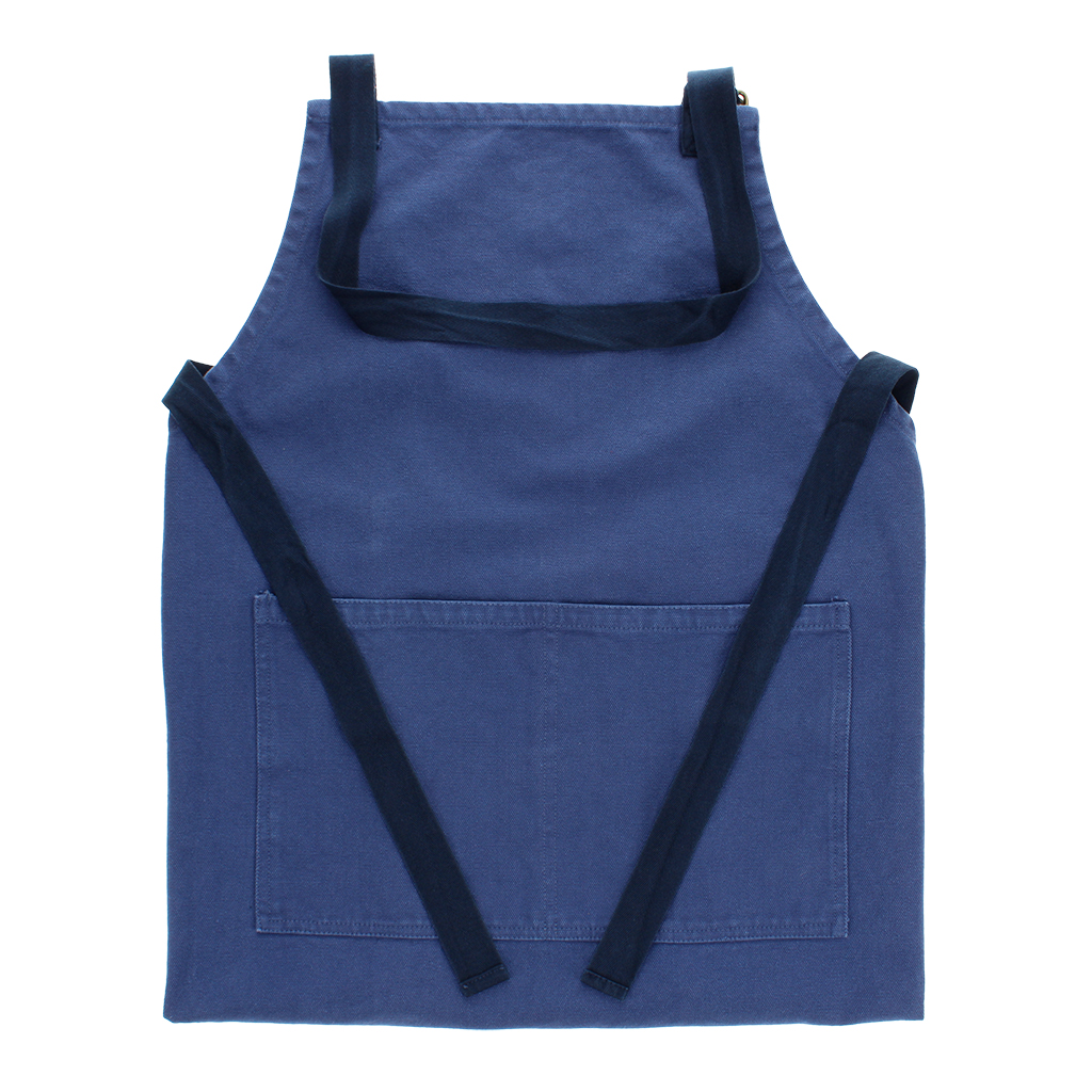 zweifarbige utility-schürze - indigo blue