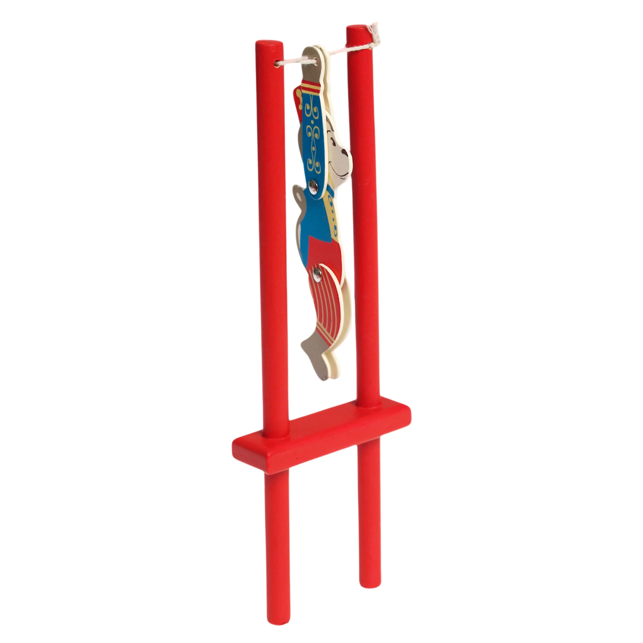 juguete mono acrobático de madera