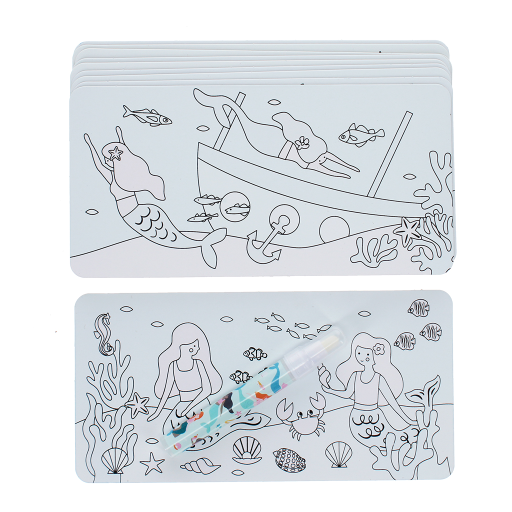 magic water colouring cards - mermaid