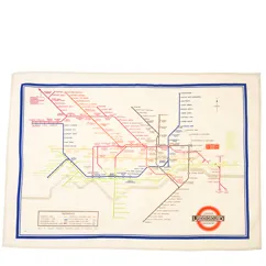 cotton tea towel - tfl heritage tube map cotton tea towel - tfl heritage tube map