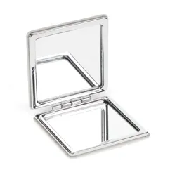 square pocket mirror - pink and green daisy square pocket mirror - pink and green daisy