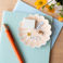 enamel flat flower trinket dish (9cm) - soft pink