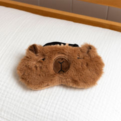 plush travel eye mask - capybara