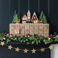 wooden advent calendar with led lighting - carol singers (natural)