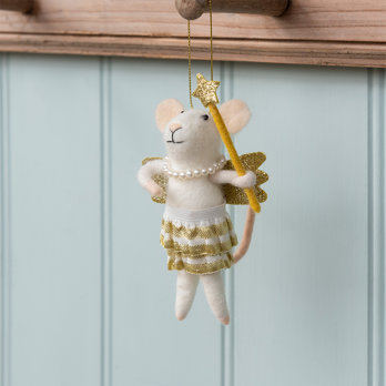 felt mouse hanging decoration - fairy