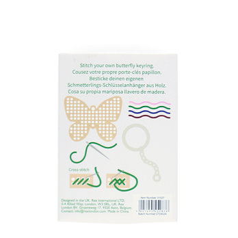 stitch your own wooden keyring - butterfly