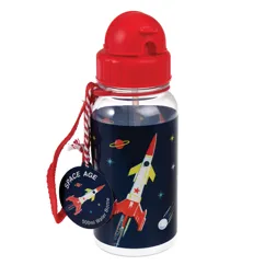 children's water bottle with straw 500ml - space age