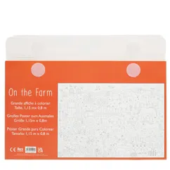 large colouring poster with pencils - on the farm large colouring poster with pencils - on the farm