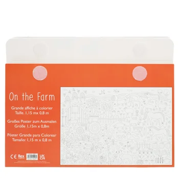 large colouring poster with pencils - on the farm large colouring poster with pencils - on the farm