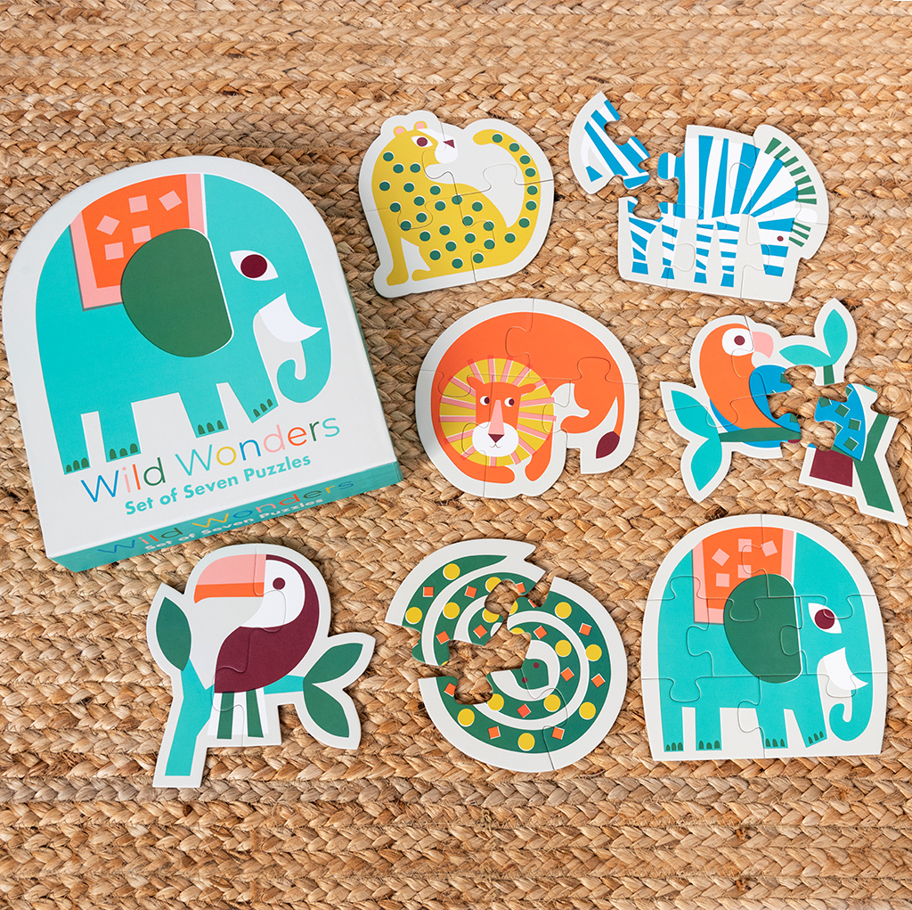 set of 7 puzzles - wild wonders