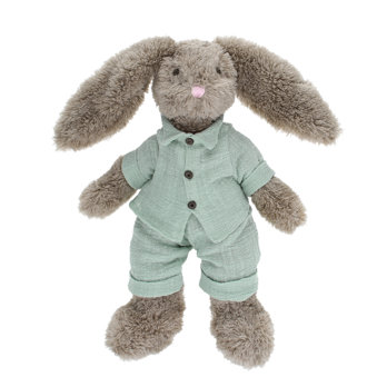 peluche douce - lapin bleu
