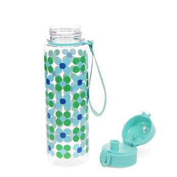 gourde avec couvercle à bouton poussoir 700ml - marguerite bleue et verte