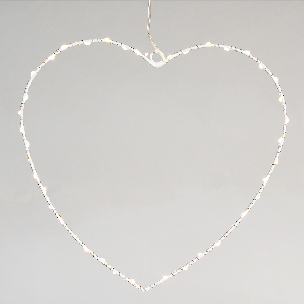 metallherz mit led lichtern - 30cm