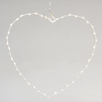 metallherz mit led lichtern - 30cm