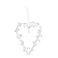 handmade beaded heart decoration (9x12cm) - white