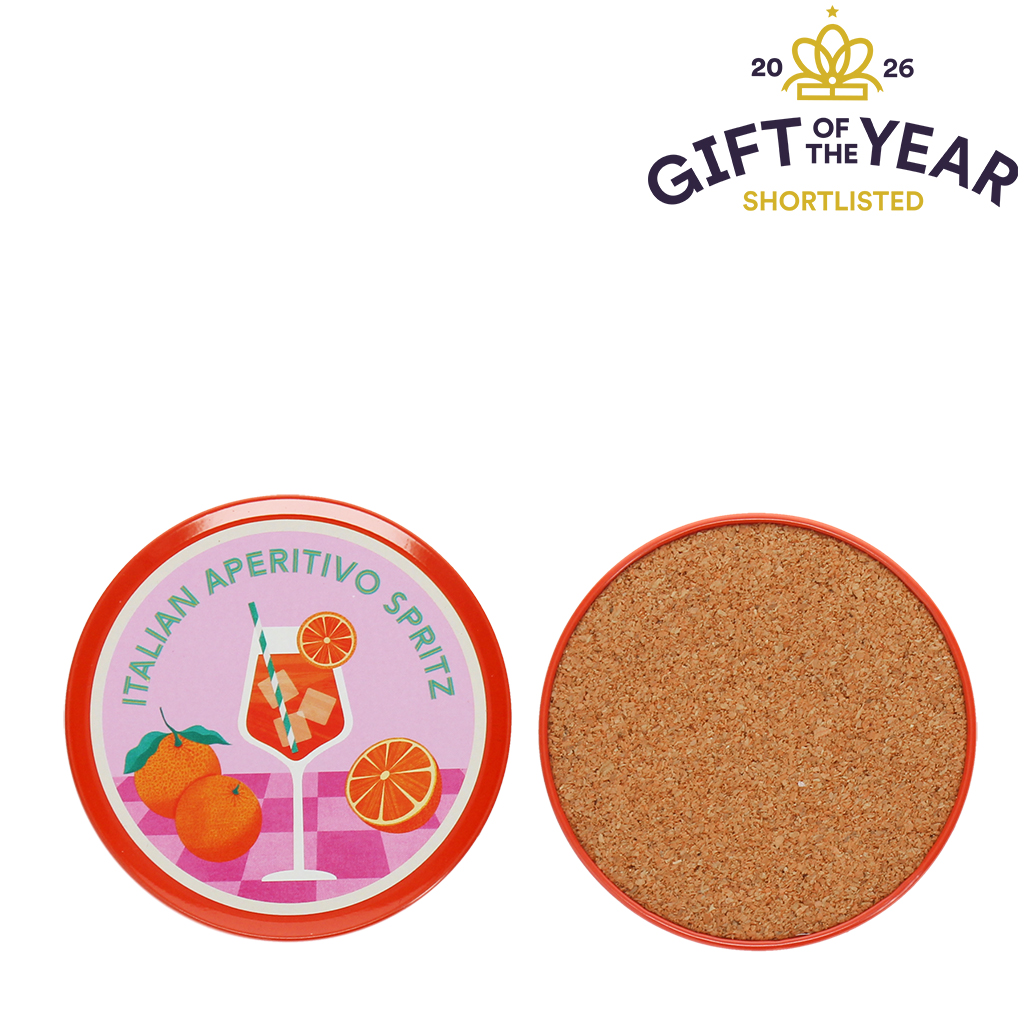 metal coasters (set of 4) - aperitivo spritz
