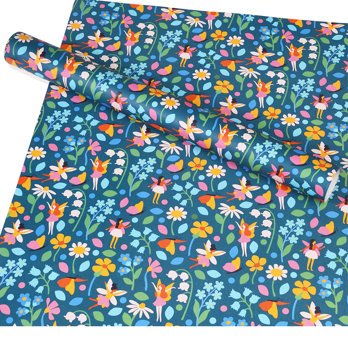 wrapping paper sheets - fairies in the garden