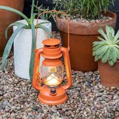 led hurricane lantern - orange led hurricane lantern - orange