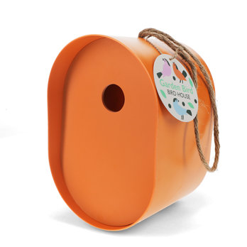 ovales vogelhaus aus bambusfaser - orange
