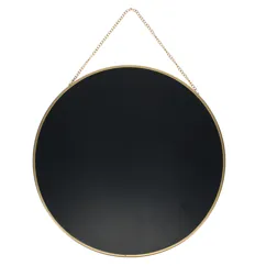 hanging mirror (29cm) - round, gold tone