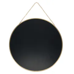 circular hanging mirror (29cm) - gold tone circular hanging mirror (29cm) - gold tone