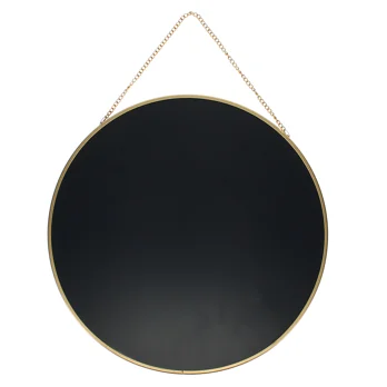 circular hanging mirror (29cm) - gold tone circular hanging mirror (29cm) - gold tone