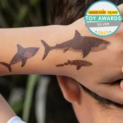 tatuajes temporales tiburones (2 hojas)