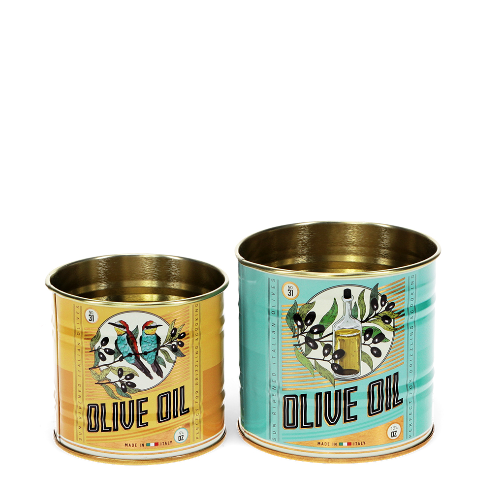 mini storage tins (set of 2) - olive oil