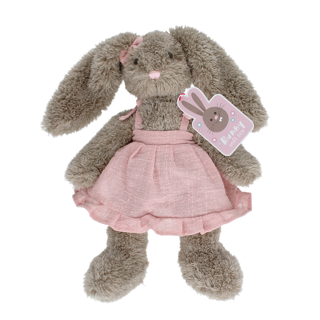 peluche douce - lapin rose