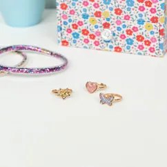 lot de trois bagues pailletées - fairies in the garden lot de trois bagues pailletées - fairies in the garden