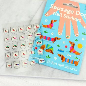 nagel-sticker für kinder - sunny sausage dog