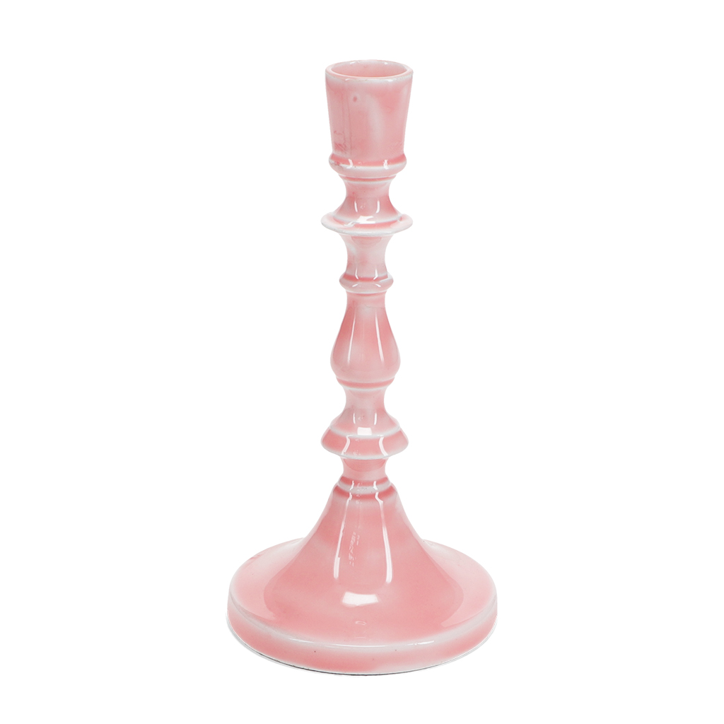 enamel candlestick (19cm) - pink