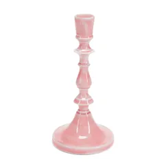 enamel candlestick (19cm) - pink enamel candlestick (19cm) - pink