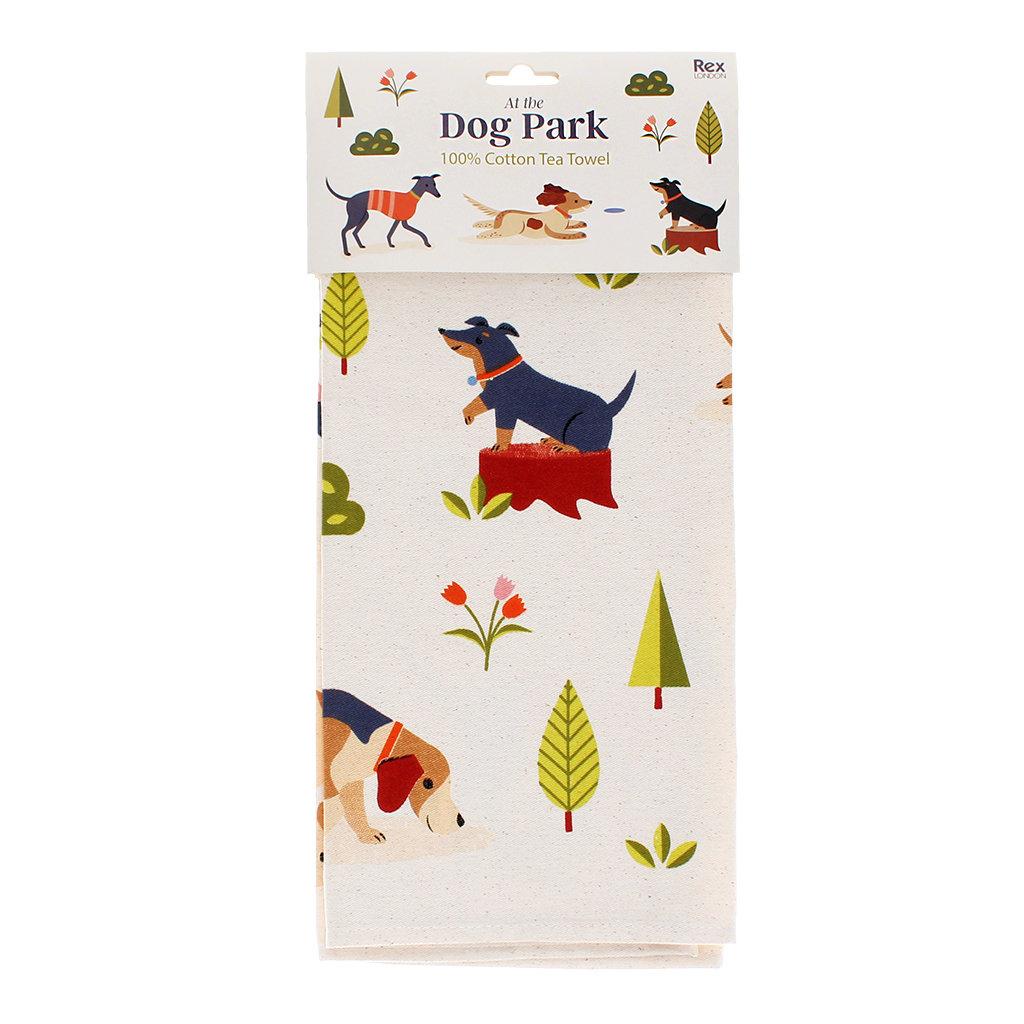 cotton tea towel - dog park