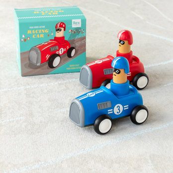 action-rennauto mit druckantrieb blau