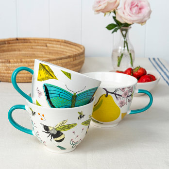 large ceramic mug 550ml - butterfly