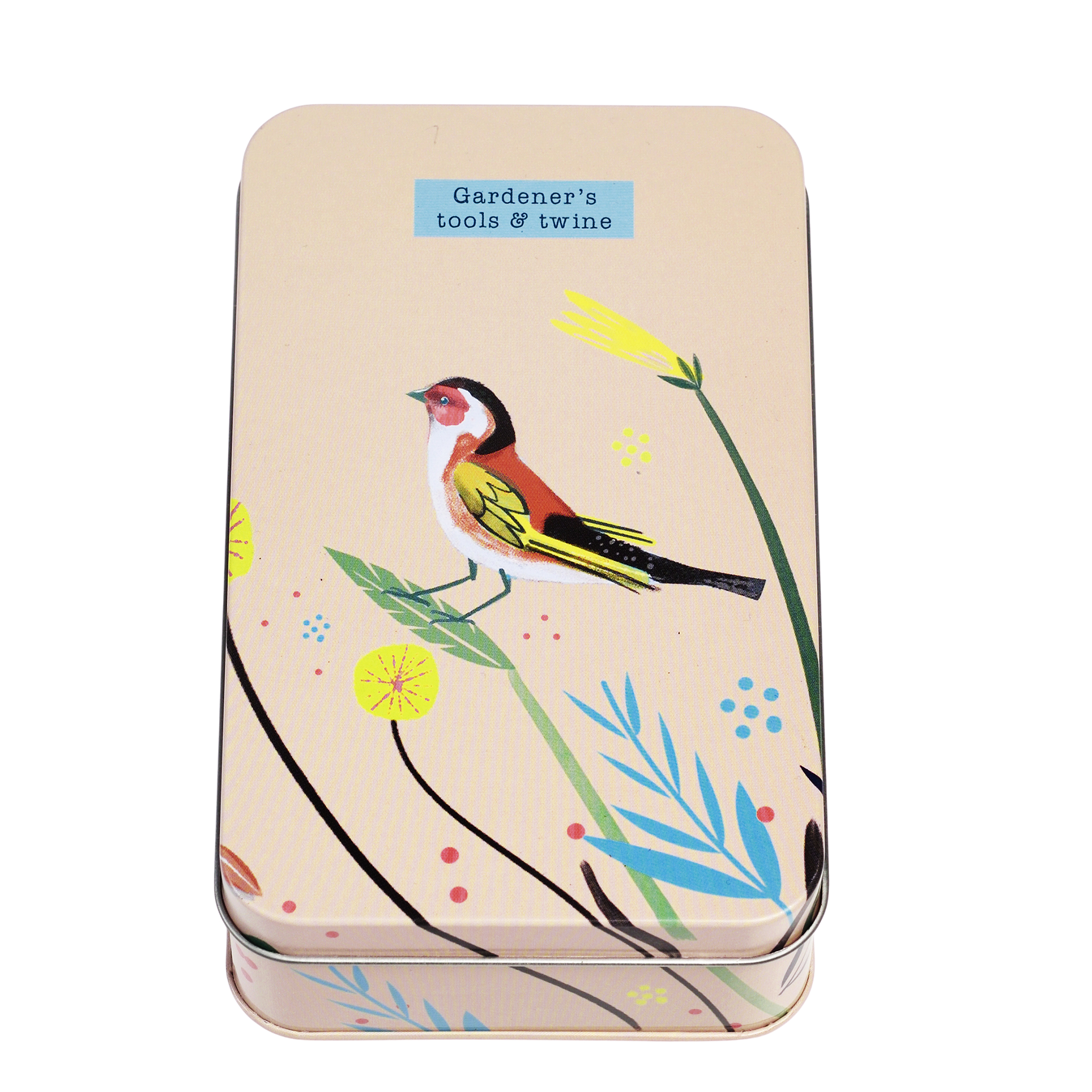 gardener's tools and twine in a tin - your garden