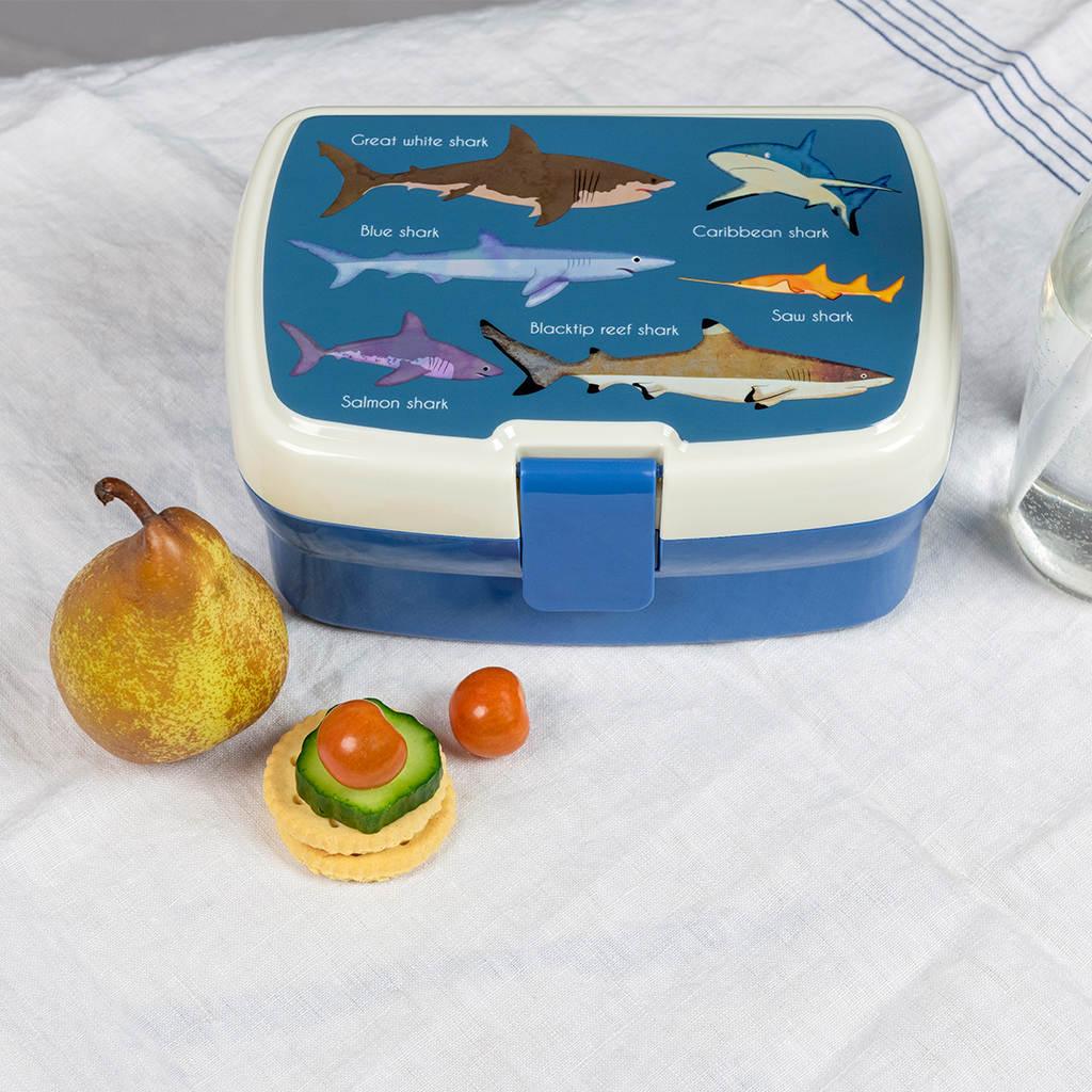 lunchbox mit herausnehmbarem fach sharks