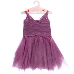 crochet dress (5-6 years) - damson purple