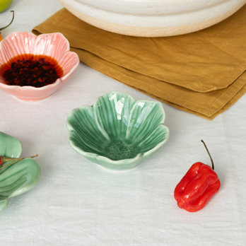 bol à fleurs en céramique 9cm - vert