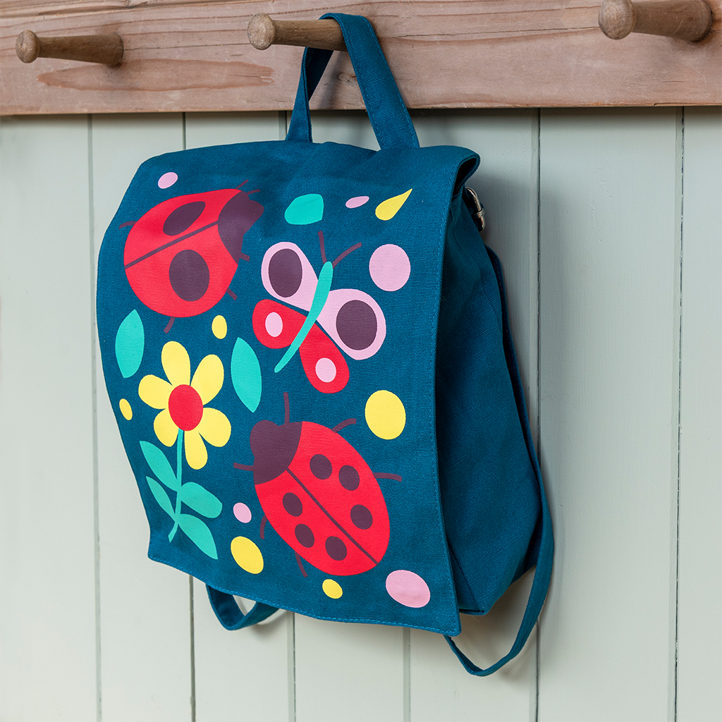mini children's canvas backpack - ladybird