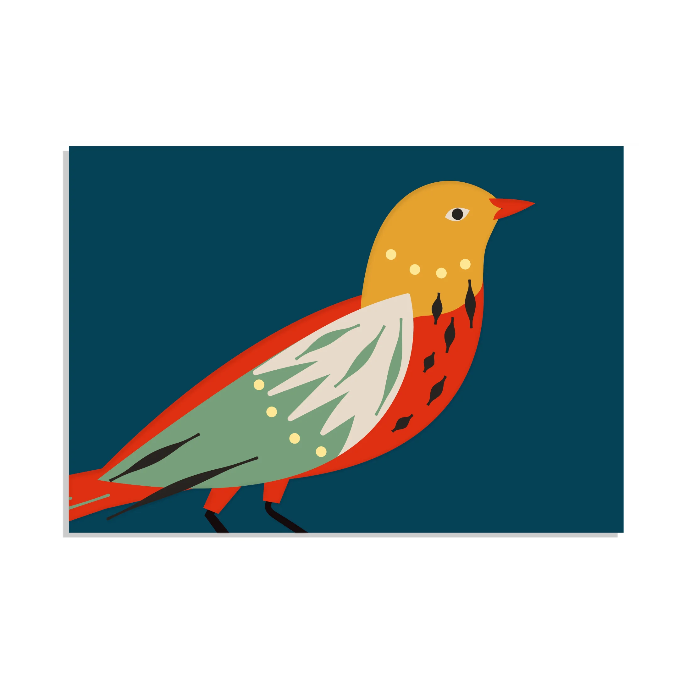 greetings card - patterned bird