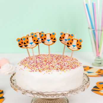 party cake candles (set of 6 ) - ziggy the tiger